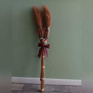 Holiday Bamboo Hanging Reindeer Decoration. Great Condition.